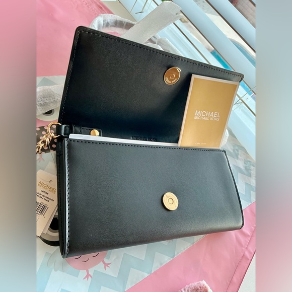 Michael Kors Carson Leopard Calf Hair Crossbody Clutch – Wallet on Chain NWT - Picture 6 of 16